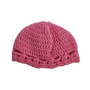 Baby or Doll Hand Knitted pink hat